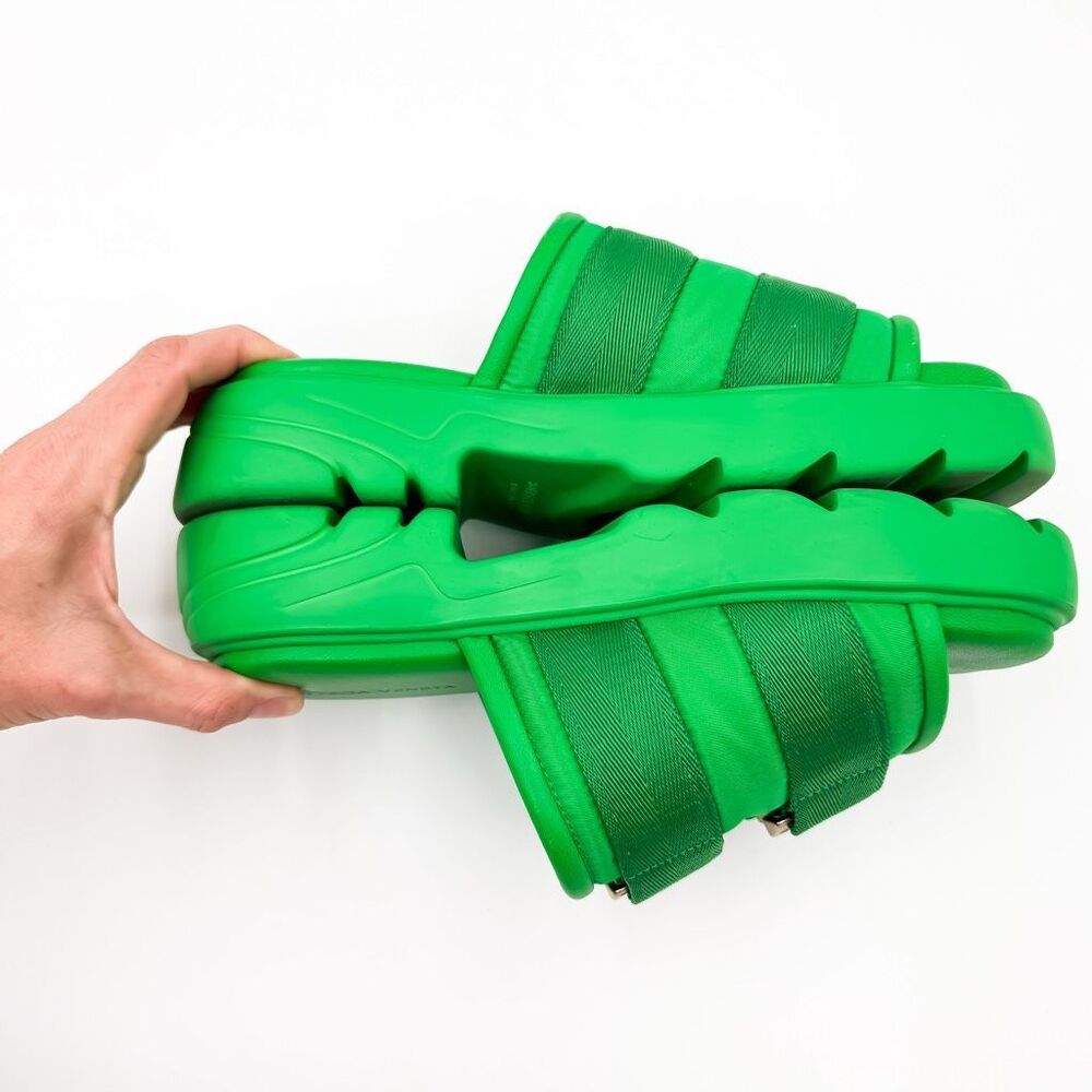 Bottega Veneta Flash Slide Sandals Green Platform Buckle Mules EU 38 US 8 - Picture 8 of 13